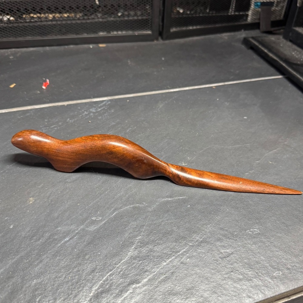 Hand Carved Artisan Olivewood Otter Letter Opener Ergonomic Otter Shape Hardwood